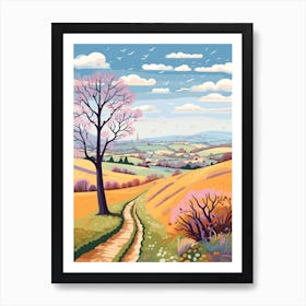 The Cotswold Way England 2 Hike Illustration Art Print