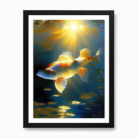 Hikari Moyo 1, Koi Fish Monet Style Classic Painting Art Print