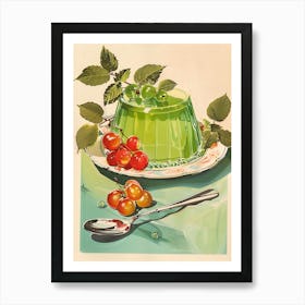 Retro Bright Green Jelly Vintage Cookbook Inspired 4 Art Print