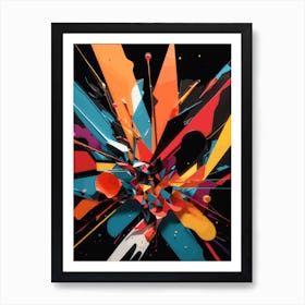 Abstract Painting splash colorful explosion Art Print