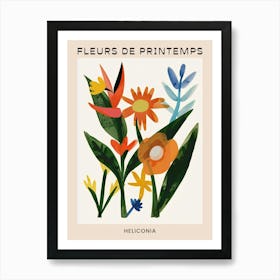 Spring Floral French Poster  Heliconia 1 Art Print