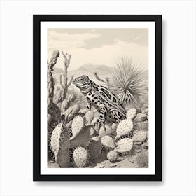 Desert Wave Frog Drawing 1 Art Print