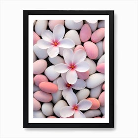 Pink And White Pebbles Art Print