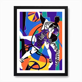 Basketball In The Style Of Matisse 2 Art Print