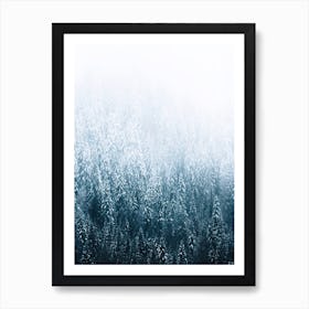 Moody Forest In The Fog Art Print