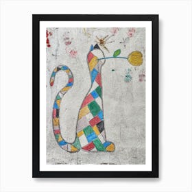 Cat With Flower Art Print