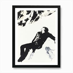 Man Laying In The Snow Art Print