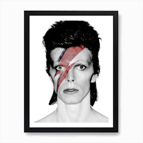 David Bowie Line Illustration my style Art Print