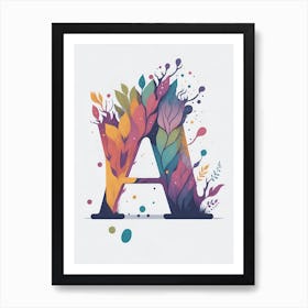 Colorful Letter A Illustration 138 Art Print