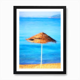 The Beach Parasol Art Print