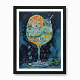 Gin Tonic G&T Cocktail Oil Painting 1 Art Print