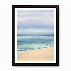 Barafundle Bay Beach 2, Pembrokeshire, Wales Watercolour Art Print