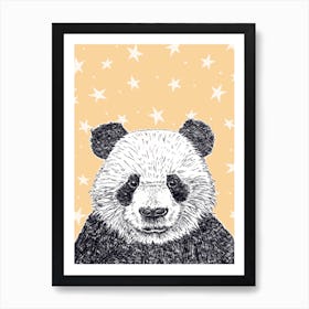 Panda Bear With Stars Art Print