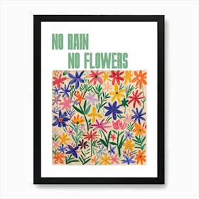 No Rain No Flowers Poster Floral Painting Matisse Style 5 Affiche