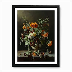 Baroque Floral Still Life Aconitum 2 Art Print