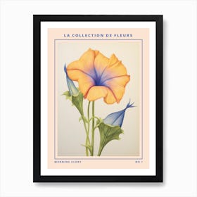 Morning Glory French Flower Botanical Poster Art Print