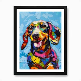 Dachshund Sausage Dog Colourful Art Print Art Print