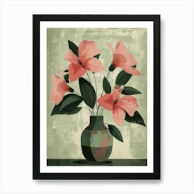 Pink Flowers In A Vase 9 Art Print