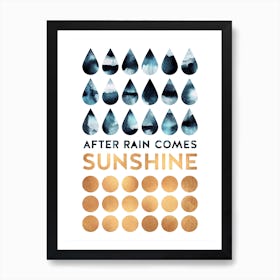 Gouttes de Pluie Poster Minimaliste pour Salon