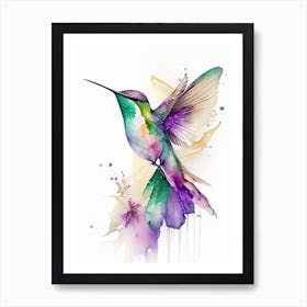 Berylline Hummingbird Cute Neon 1 Art Print