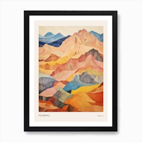 Toubkal Morocco 2 Colourful Mountain Illustration Poster Art Print