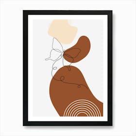 Minimalist butterfly Art Print