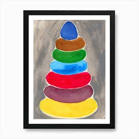 Pyramid 2 - colorful colors vibrant kids children room toy Art Print