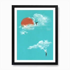 Skydivers Art Print
