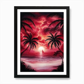 Sunset At The Beach 12 Art Print