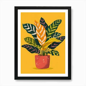 Calathea Plant Minimalist Illustration 6 Art Print