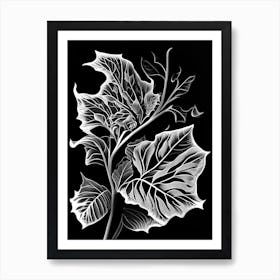 Nicotiana Leaf Linocut Art Print