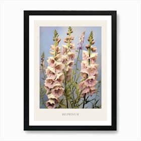 Floral Illustration Delphinium 1 Poster Art Print