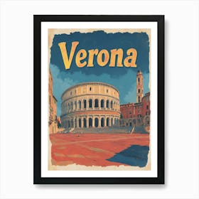 Aihrgdesign A Vintage Travel Poster Of Verona 2 Art Print