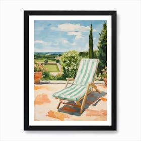 Sun Lounger By The Pool In Alberobello Italy Art Print