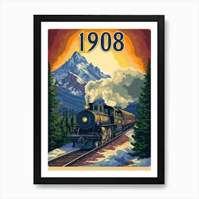 Aihrgdesign A Nostalgic Poster Of A Steam Locomotive Travelin Ba122907 7a66 4210 884d 8301808a49cd 2 Poster