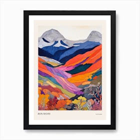 Ben More Scotland 1 Colourful Mountain Illustration Poster Art Print