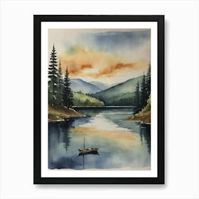 Sunset On The Lake Art Print