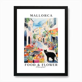Food Market With Cats In Mallorca 4 Poster Art Print