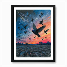 Birds In Flight 2 Art Print