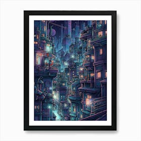 City At Night 24 Art Print