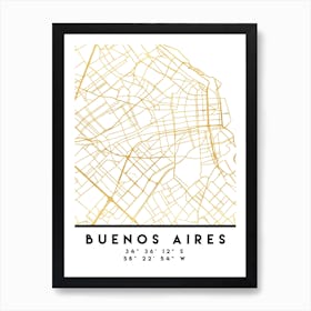 Buenos Aires City Street Map Art Print