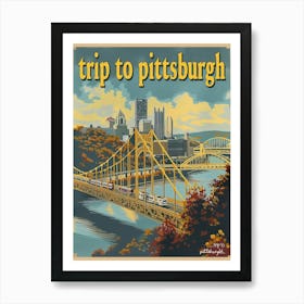 Vintage Travel Poster Pittsburgh Art Print