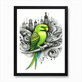 Coconut Parrot In The City Art Print