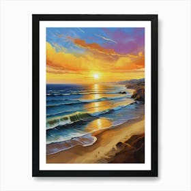 207.Golden sunset,San Francisco,USA. Art Print