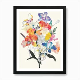 Monkey Orchid 2 Collage Flower Bouquet Art Print