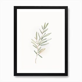 Summer Savory Leaf Minimalist Watercolour Art Print