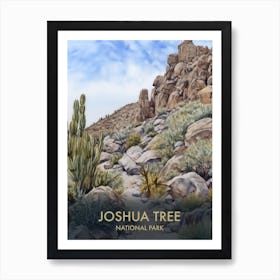 Joshua Tree National Park Watercolour Vintage Travel Poster 1 Art Print