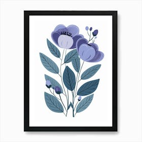 Blue Flowers 56 Art Print