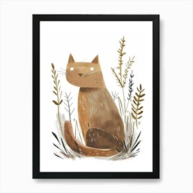 Highlander Cat Clipart Illustration 1 Art Print