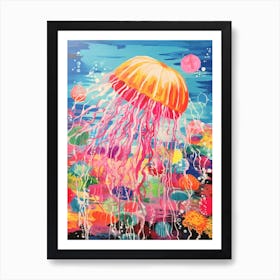 Colourful Jellyfish Illustration 8 Art Print